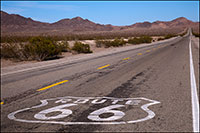 Route 66 road to mountains