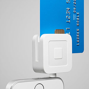Square reading credit card with chip